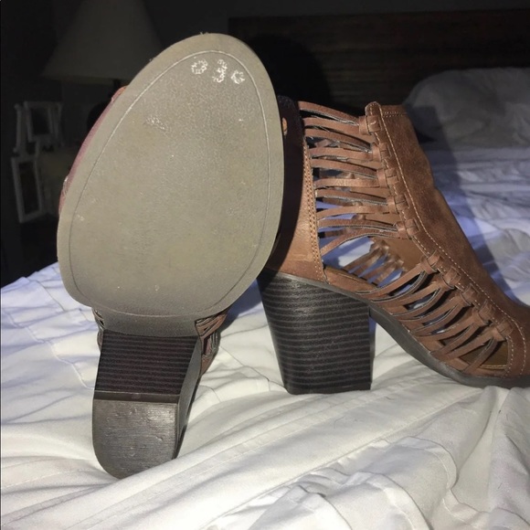 Open Toe Leather Booties - Picture 2 of 6